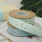 Custom Polyester Ribbon Spool With 3D Gold Foil And Printed Logo