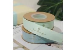 China Custom Polyester Ribbon Spool With 3D Gold Foil And Printed Logo supplier