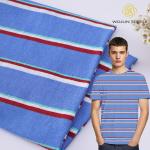 Breathable Plain Cotton Sweat Absorbent Striped Knit Fabric 190cm Width for sale
