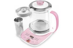 China 1.5L 1500W Glass Water Kettle Clear Tea Kettle With Infuser LED Base supplier