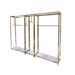 Gold Retail Store Metal Display Fixture Cloth Shop Display Stands Racks Steel for sale