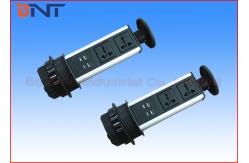 China Black Kitchen Pop Up Power Outlet , Vertical Pull Up Countertop Sockets supplier