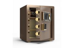 China Brown Digital Fingerprint Lock Smart Security Safe Box With Inside Box supplier