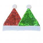 Personalized Sublimation Christmas Hats Red And Green Sequin Santa Hat for sale