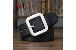 China 120cm Length Genuine Leather Belt With Smooth Strap Solid Pattern supplier