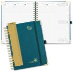 Custom 12-Month Planner July 2023 - June 2023 Pacific Green 2 Pages Per Week for sale