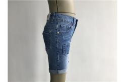 China Light Wash Boys Denim Jeans , Stretch Denim Shorts With Patch / Rip TW78601 supplier