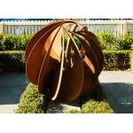 Outdoor Rusty Corten Steel Garden Ball Sculpture for sale