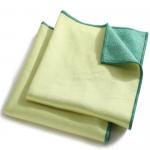 Microfiber Two in One  Cloth Green Color Dope-dyed for Cleaning for sale