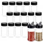 Bulk 3.5 Oz Plastic Spice Jars Plastic Seasoning Bottles With Black Screw Lids for sale
