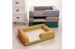 China Handmade Braided Cattail Leaf Kitten Bed Rattan Dog Basketwith Soft Cushion supplier