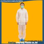 Water Resistant Non Woven Coverall Disposable White Suits With Collar for sale