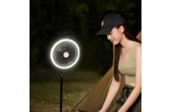 China Upstanding Tripod Rechargeable Ceiling Fan LED Tent 10000mAh Wireless Table Fan supplier