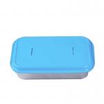 350ml Rectangle Disposable Airline Food Service Aluminum Foil Container With Lid for sale