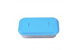 China 350ml Rectangle Disposable Airline Food Service Aluminum Foil Container With Lid supplier