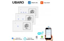 China TuYa WiFi Smart Switch Socket Combination App Manual Control Smart Plug With Switch supplier