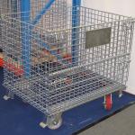Galvanized Collapsible Steel Mesh Storage Cage , Foldable Wire Mesh Pallet Cage