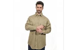 China CFR Khaki Welding Shirts Flame Retardant Welding Button Up Shirts supplier