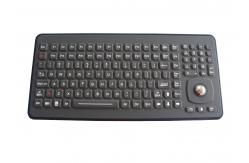 China 120 Keys Black Panel Mount Ruggedized Keyboard With 25mm Optical Trackball supplier