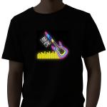 Light Up Music Activated T Shirt With EL Panel Couple for sale