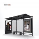 Scrolling Light Box Smart Bus Shelter Outdoor Bus Station Corrosion Resistant for sale