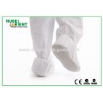 White Slip Resistant Tyvek Disposable Shoe Covers Booties With PVC Sole 43gsm
