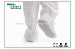 China White Slip Resistant Tyvek Disposable Shoe Covers Booties With PVC Sole 43gsm supplier