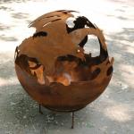 SPHERE Design Steel Fire Pits Diameter 1000mm spring steel wire round steel pit