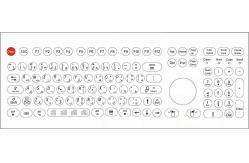 China Waterproof  Dustproof Industrial Membrane Keyboard Optical Trackball supplier