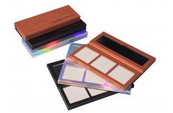 China Brown Paper Empty Blush Highlighter Contour Palette With Hot Stamping Logo supplier