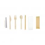 Disposable Bamboo Cutlery Biodegradable Cutlery Set With Napkin And Toothpick for sale