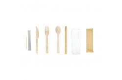 China Disposable Bamboo Cutlery Biodegradable Cutlery Set With Napkin And Toothpick supplier