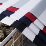 Customized Striped Rib Knit Fabric , Moisture Wicking 170g Colored Cotton Fabric for sale