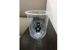 China Restaurants Disposable Iced Coffee Cups With Lids 500ml U Shape Cups supplier