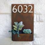 Wall mounted weathering steel decorative small flower pot for sale