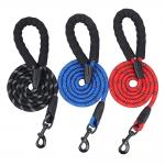 Pet Reflective Nylon Leash Explosion-Proof Flush Dog 1.5M Round Rope Foam Handle for sale