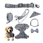 Breathable Dog Collar Harness And Leash Set Printed Customized Harness Leash Set for sale