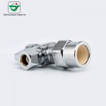 Chrome Plated 1/2x3/8x3/8 Compression Angle Stop Valve for sale