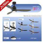 Lighting Solutions Service LED Ceiling Fan with 3 Wooden Blades and Remote Control