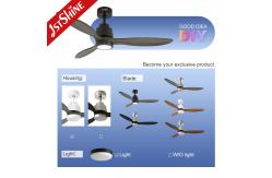 China Lighting Solutions Service LED Ceiling Fan with 3 Wooden Blades and Remote Control supplier