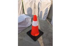 China Standard 28 High Solid Orange BLACK BASE Flexible Road cone Safe cone manufacture offer supplier