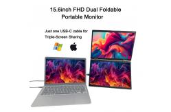 China Horizontal 250 Nit Brightness Dual Laptop Monitor Extender 1920x1080 supplier