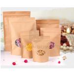 Stand Up k Kraft Customized Paper Bags With Polyethylene And Clear Window