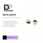 Gold Color High Performance Clothing Decorative Brass Rivets Good Chemical Resistance for sale