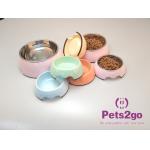 Rounded Shape 830g 1200ml Plastic Pet Feeder Bowls for sale