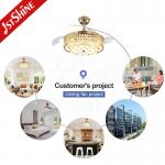 Three Blades 107cm Folding Chandelier Ceiling Fan Retractable Blades