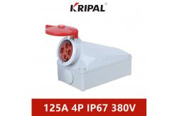 China 125A IP67 Waterproof Industrial Wall Mounted Socket 4 Pole 380V supplier