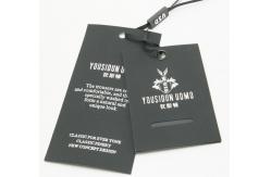 China Black Swing 600dpi Paper Hang Tags For Clothing Offset Printing supplier