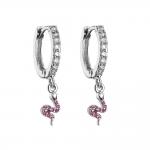 Animal Zircon Snake Shape Earrings Micro Silver Plated Crystal Hoop Earrings for sale