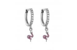 China Animal Zircon Snake Shape Earrings Micro Silver Plated Crystal Hoop Earrings supplier